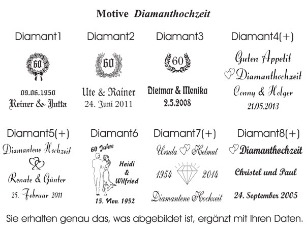 Druckmotive Diamantene Hochzeit und andere Tafel [2]